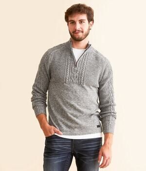 Outpost Makers Men’s Cable Knit Quarter Zip Sweater Gray Size Medium NWT
